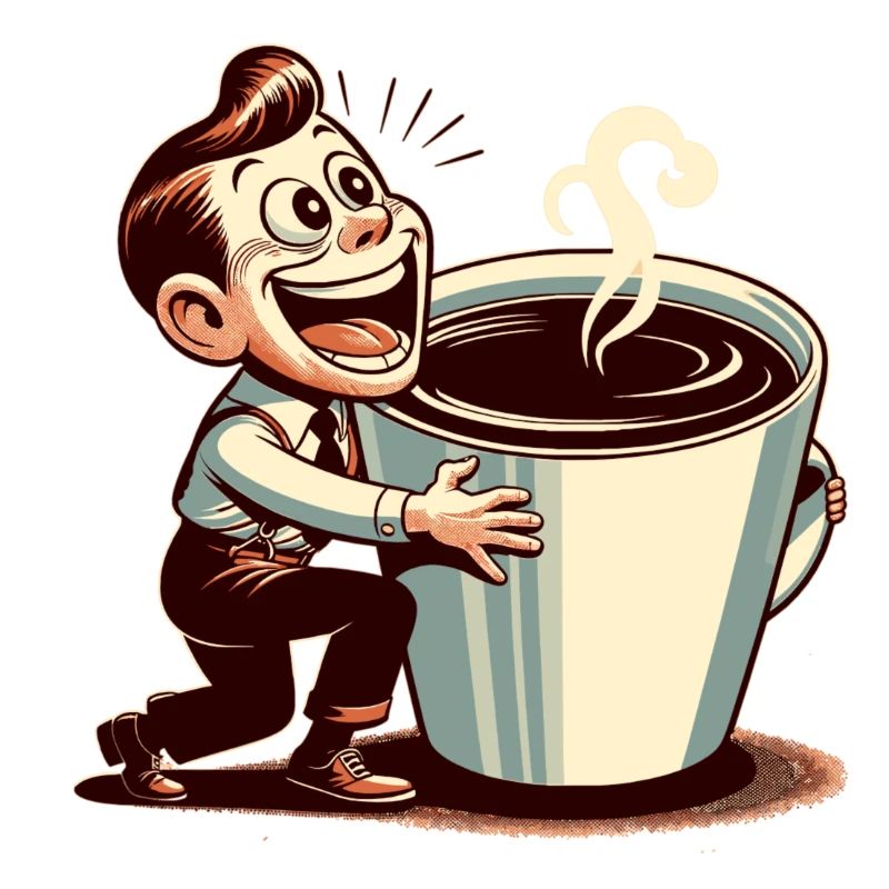 a giant coffee cup