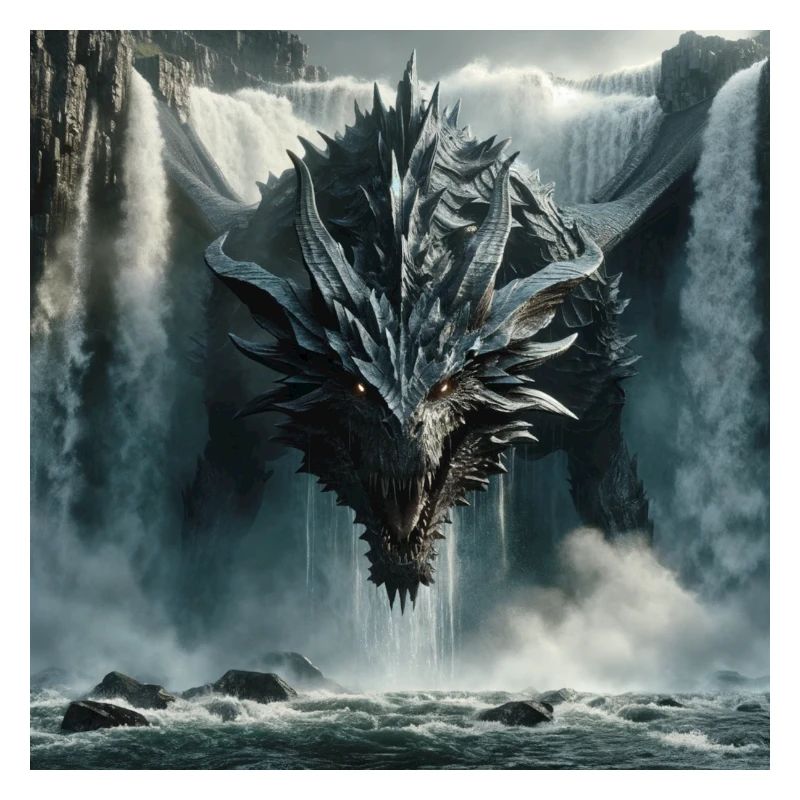 Dragon in waterfall
