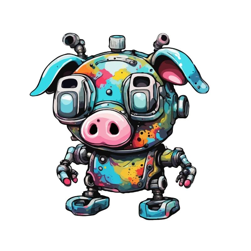 Roboter Tier / KI / Mechanisierte Tiere / Comic