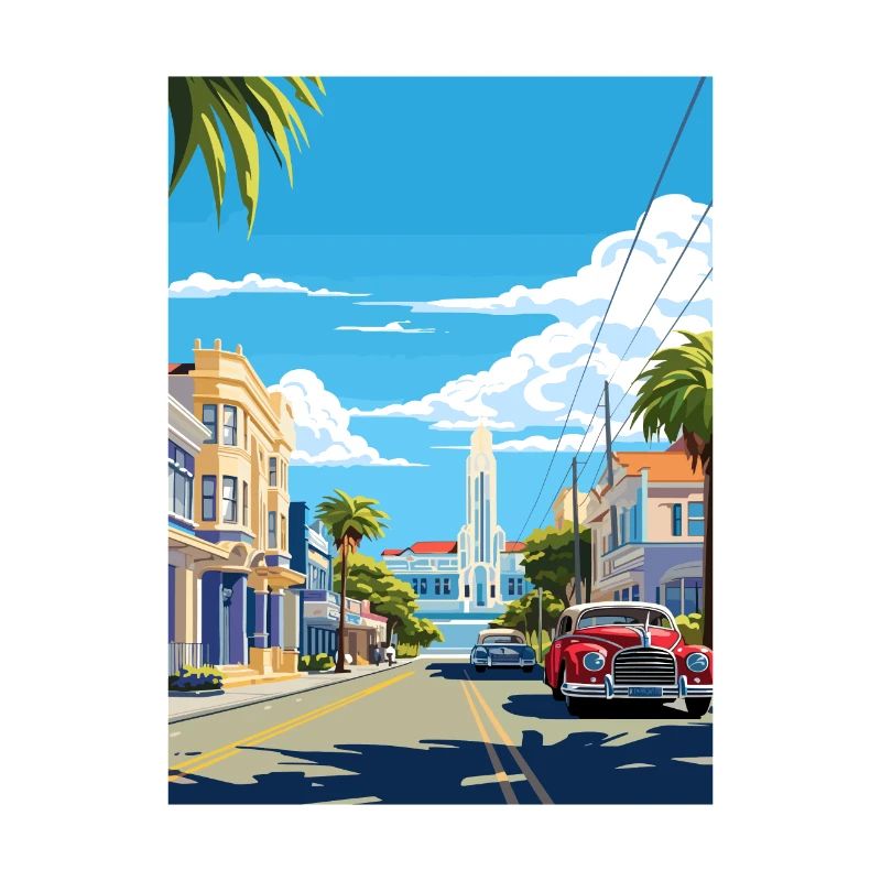 Napier Deco Historic District Nz Affiche de voyage
