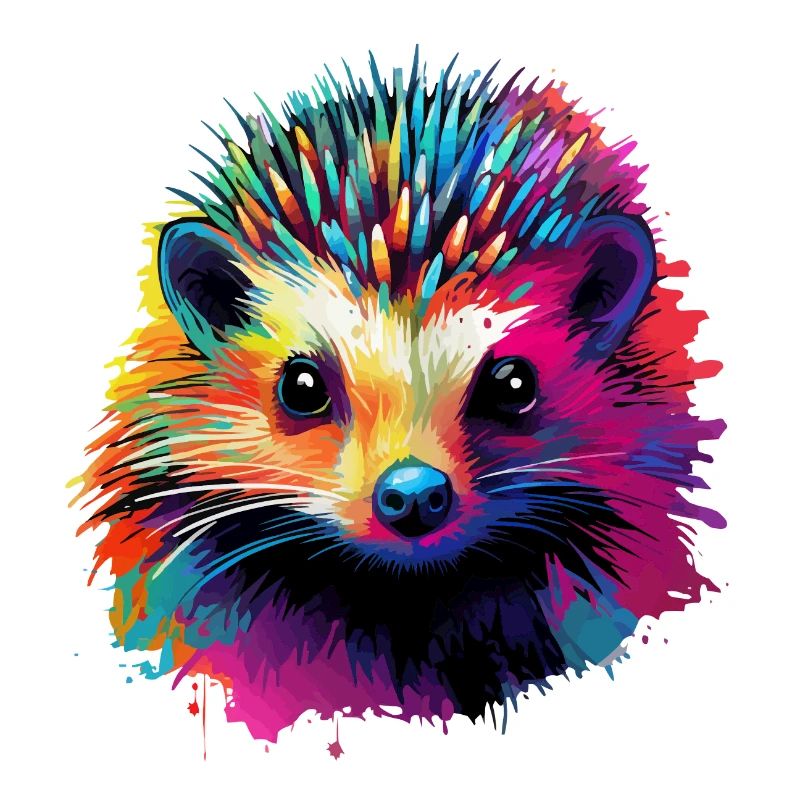 Bunter Igel Farbkleckse Farbspritzer