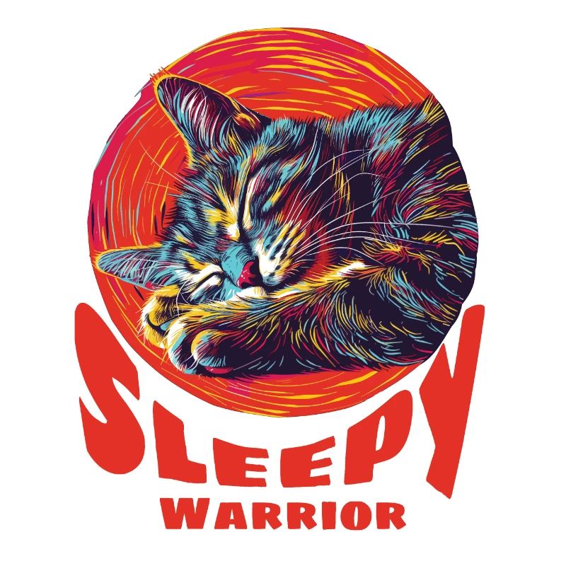 Chat guerrier endormi