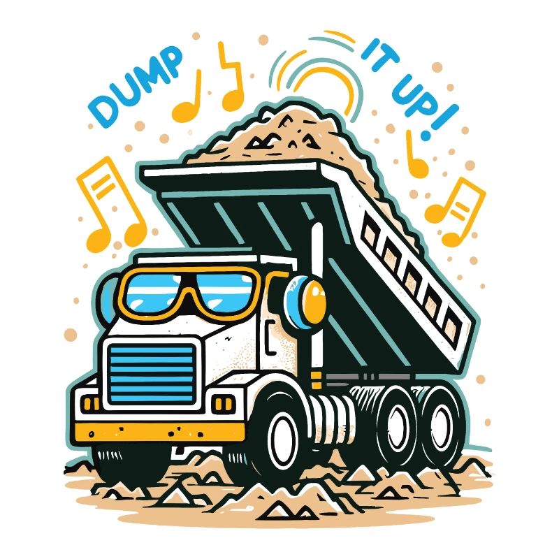 Camion à benne basculante avec rythme musical
