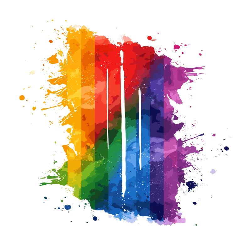Regenbogen Kleckse Malerei