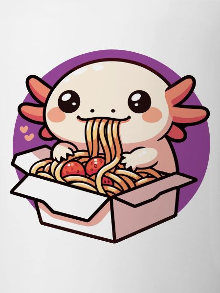 Axolotl Slurping a Delicious Spaghetti