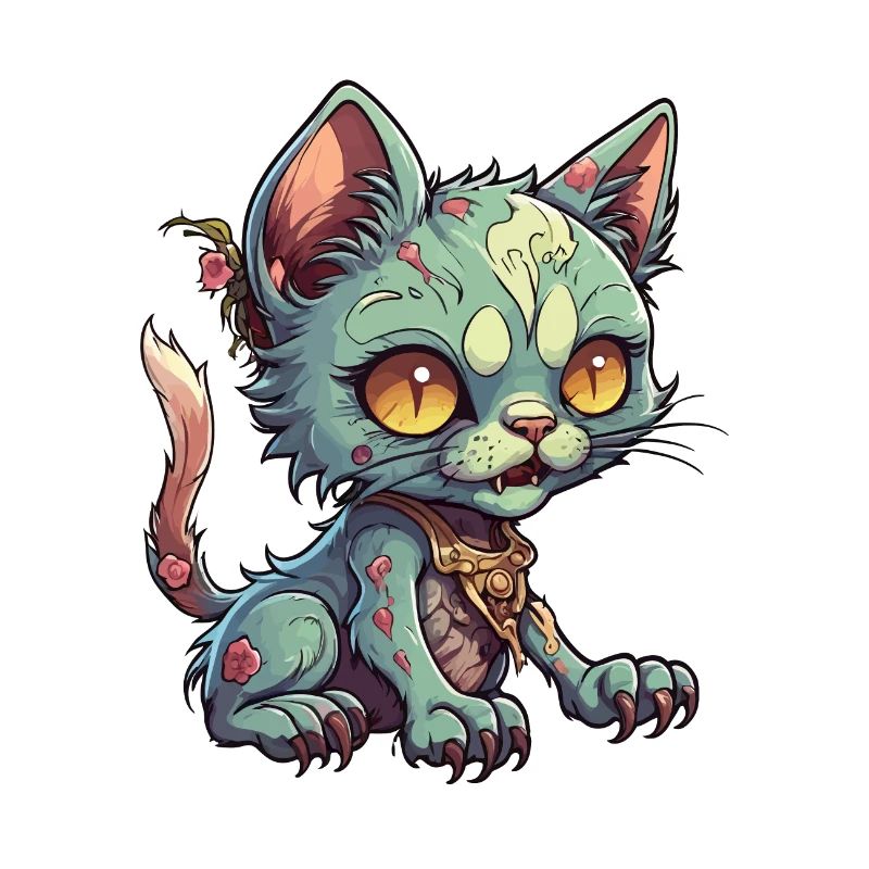 Illustration de chat zombie