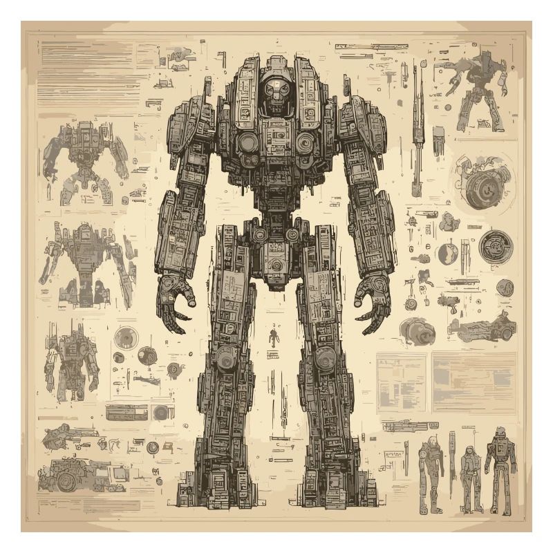 Plan / Sépia / Vintage / Rétro / Robot