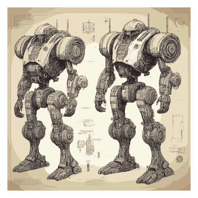 Plan / Sépia / Vintage / Rétro / Robot
