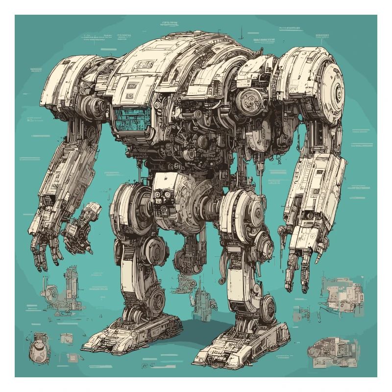 Blueprint / Sepia / Vintage / Retro / Robot
