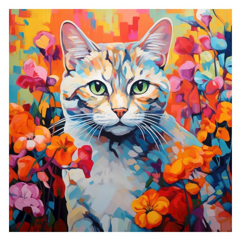 Katze, katzenmotiv, blumen, geschenk, geschenkidee