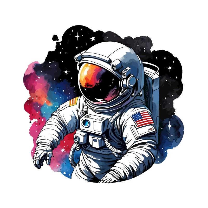 Astronaut Wasserfarben Aquarell