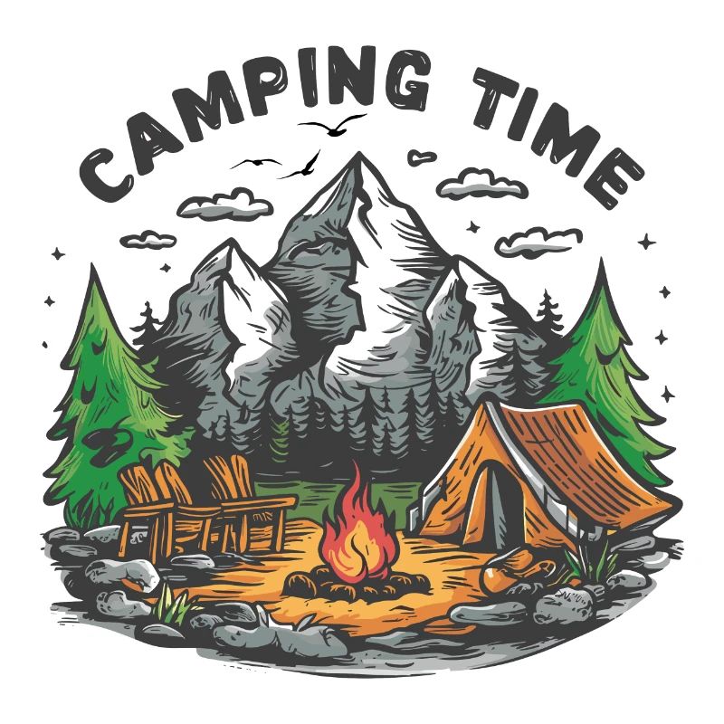 Camping Voyage dans le temps Aventure Vacances Feu de camp