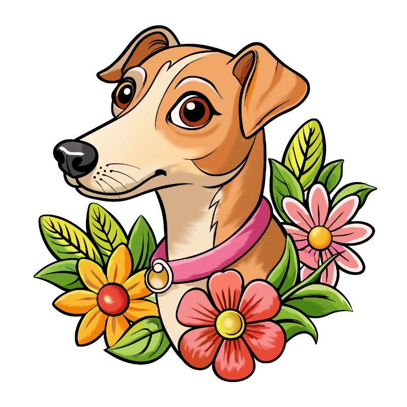 Mignon chien whippet, lévrier nain