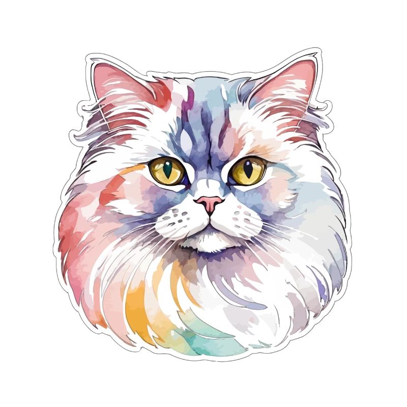 Aquarelles de chat persan