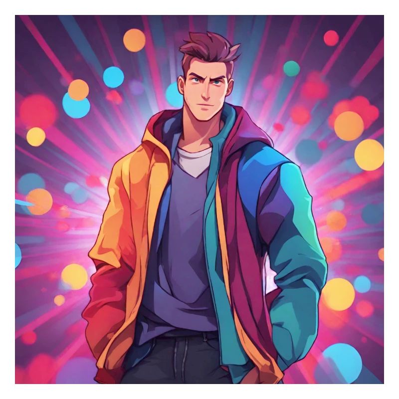 Bunter Anime-Junge