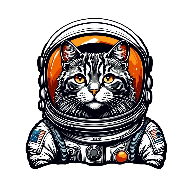Astronaute / Espace / Animal / Chat / Vaisseau spatial