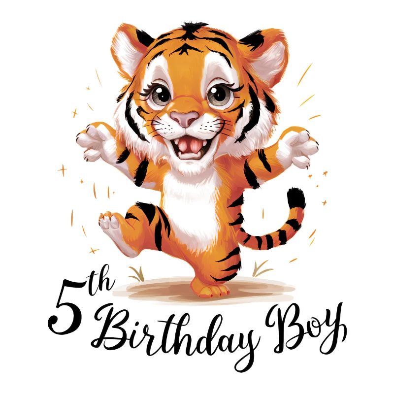 Süßer Tiger 5. Geburtstag Geschenk Wilde Tiere