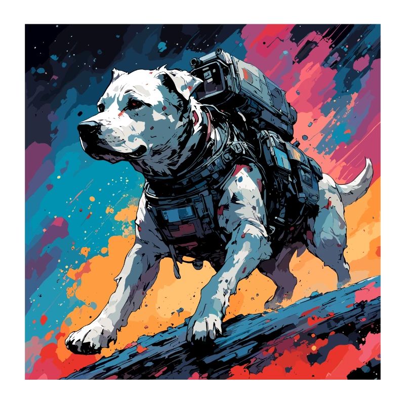 Astronaute / Espace / Vaisseau spatial / Chien