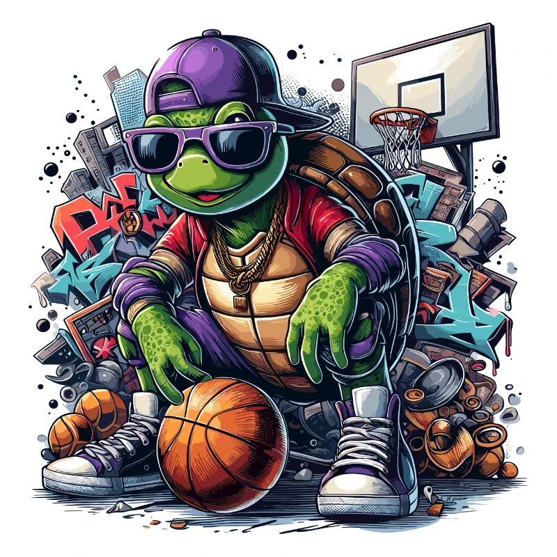 Basketball Turtle Sunglasses Graffiti