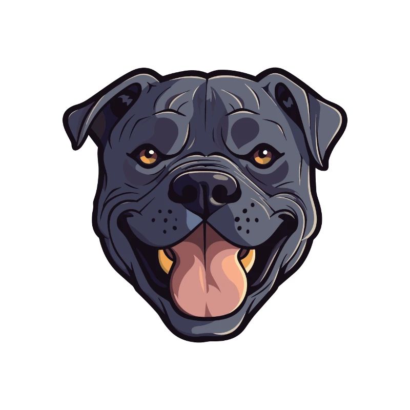 Cane Corso Dog Breed Watercolor Cartoon Kawaii Cli