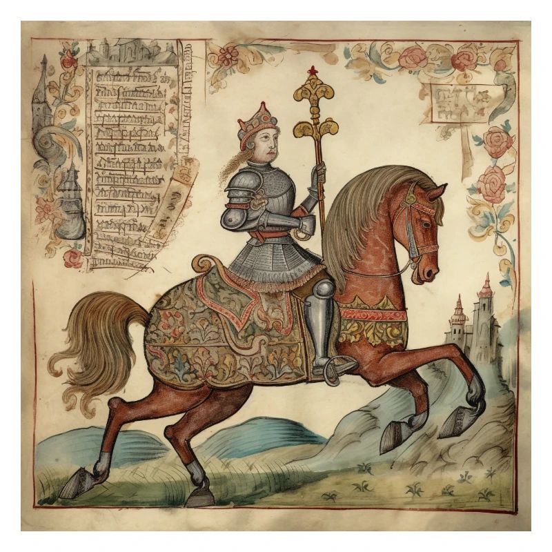 Chevalier à cheval, Moyen Âge