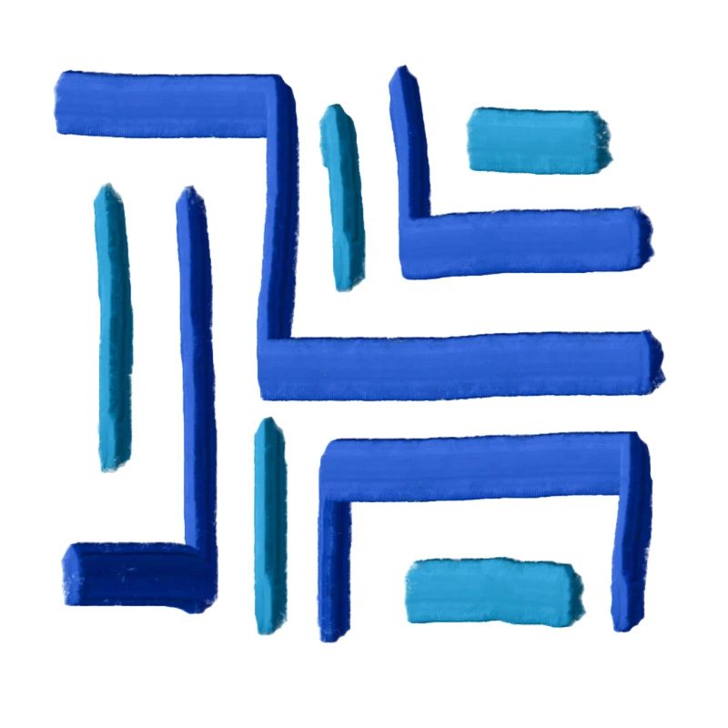 Labyrinth Painting Blue