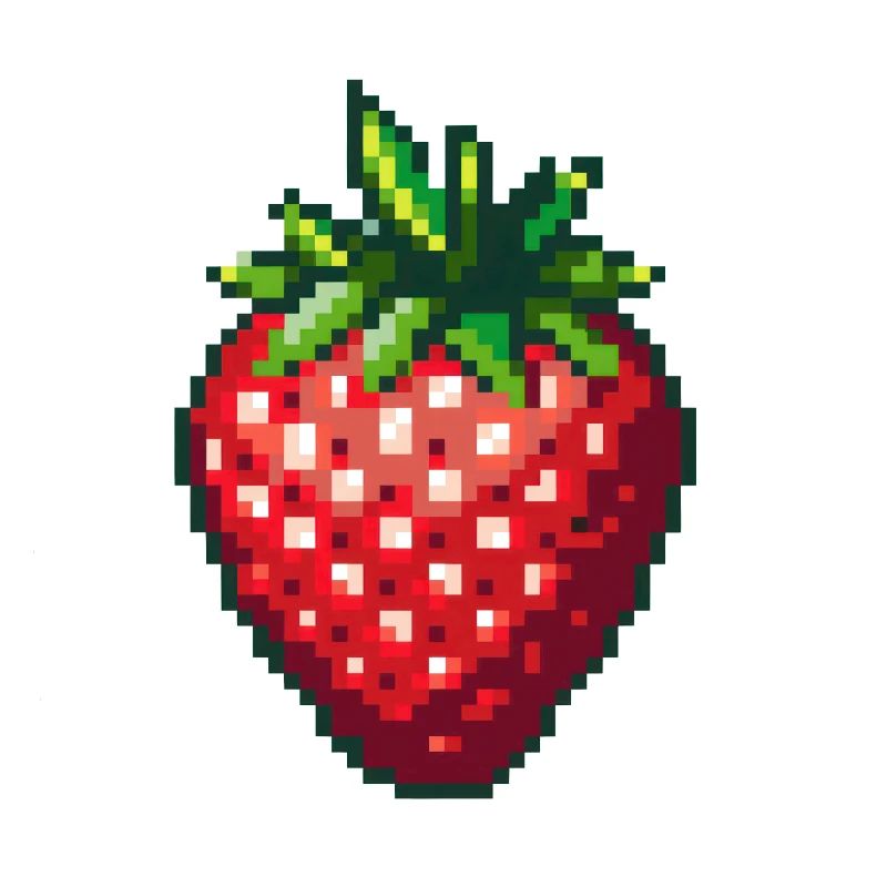 Pixel Strawberry Summer Fruit