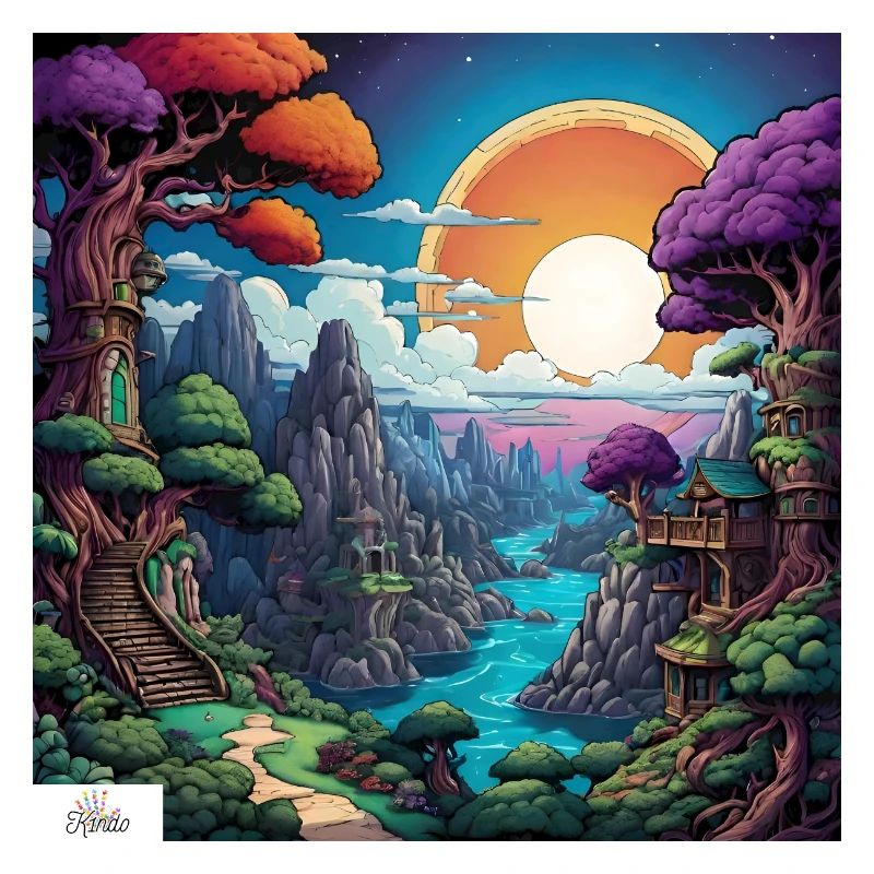 Comic-Welt Traumlandschaft
