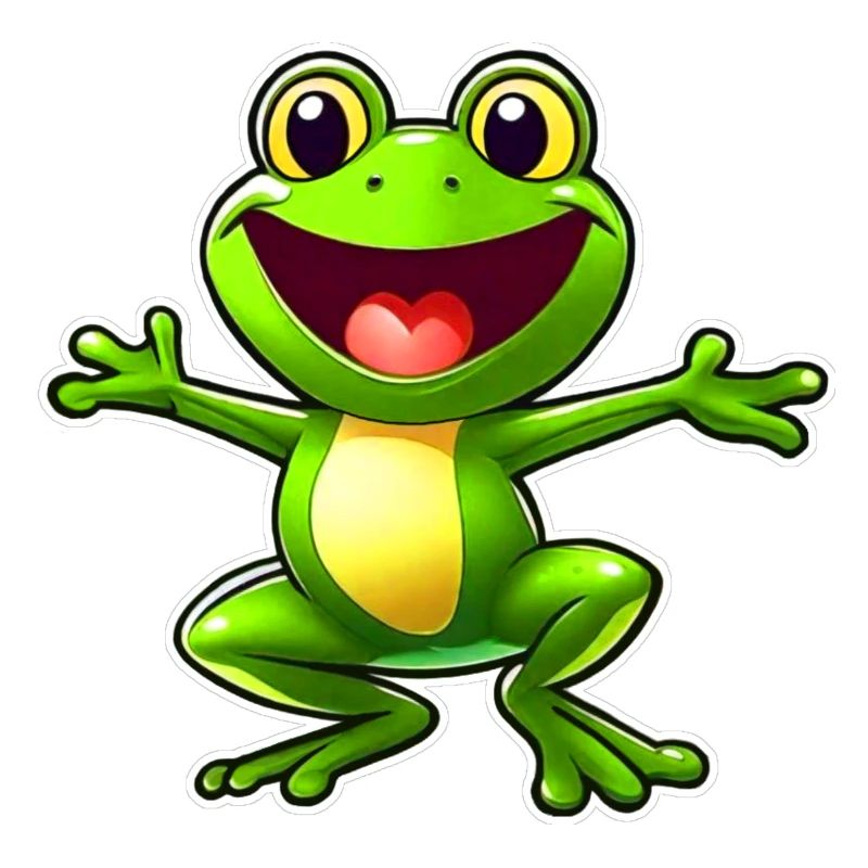 Drôle de grenouille verte dans le style bande dessinée