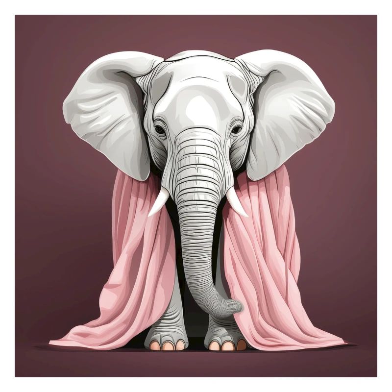 Eléphant avec une couverture rose