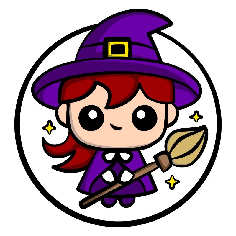 Cute Chibi Witch | Cute Halloween Witch Design