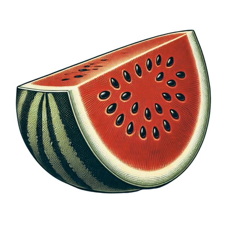 Pastèque Fruit Rétro Look Collection de Fruits