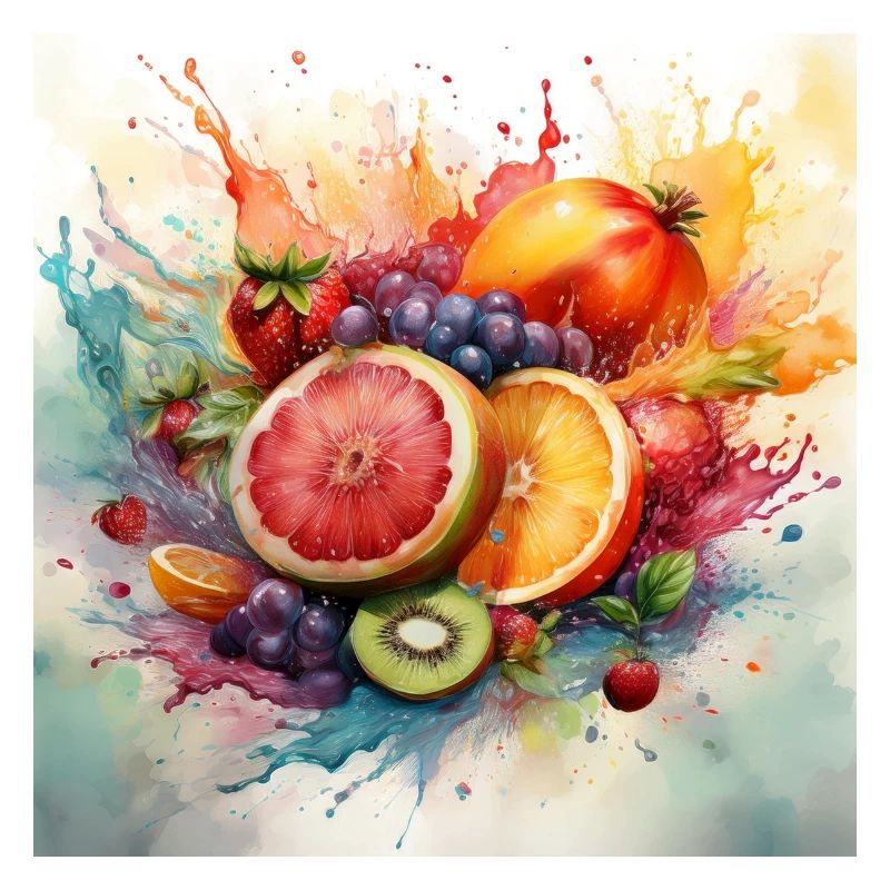 Vibrant Fruit Explosion Art