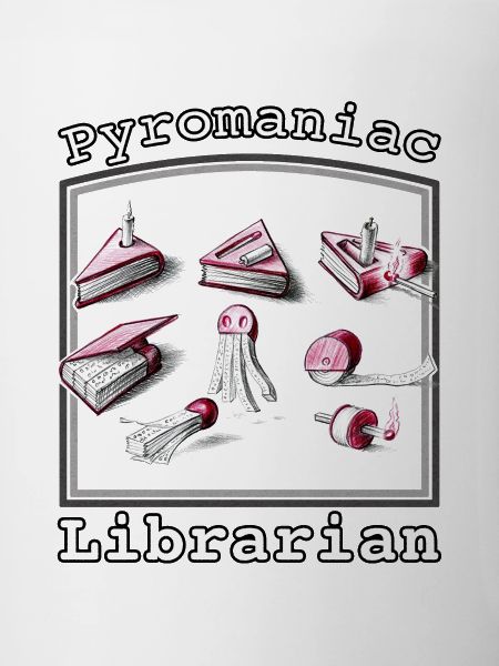 Pyromaniac Librarian Igniting Book Ideas