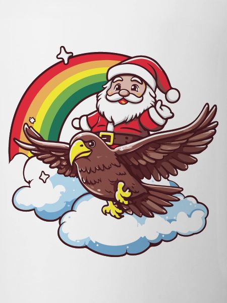 Eagle Santa Claus Rainbow