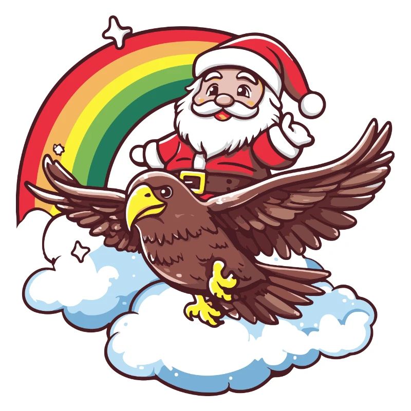 Eagle Santa Claus Rainbow