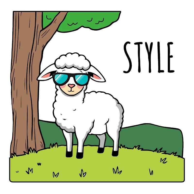Mouton le plus cool dans le pré - Style mouton