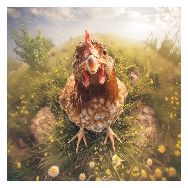 Ich glaub da guckt ein Huhn