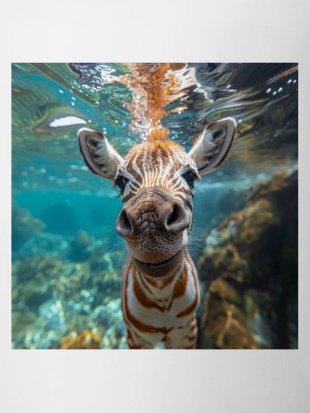 Zebra under water