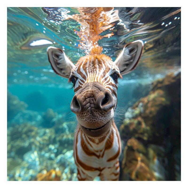 Zebra unter Wasser
