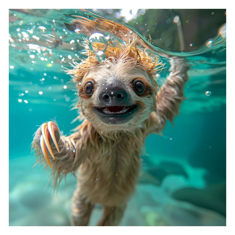 Faultier unter Wasser