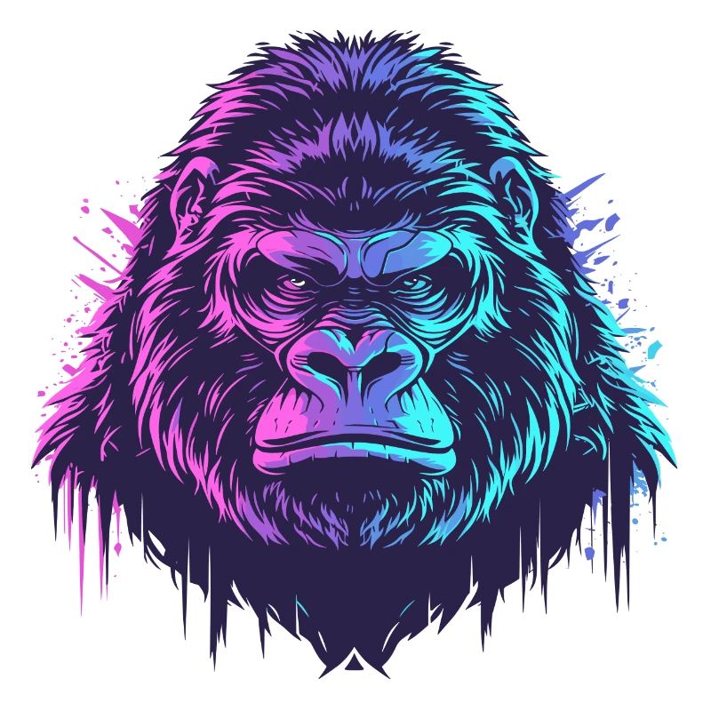 Knallbunter Gorilla