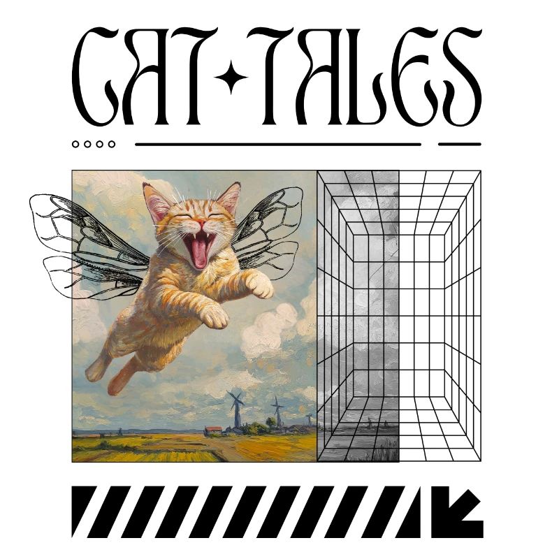 Surreal Flying Cat – Magic Cat Motif