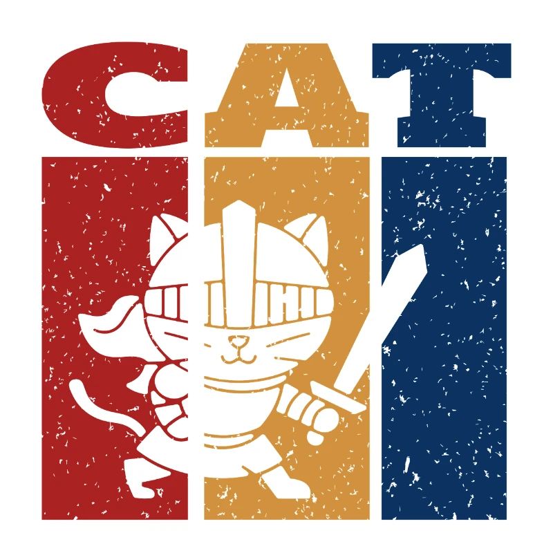 Chevalier Chat Design Rétro