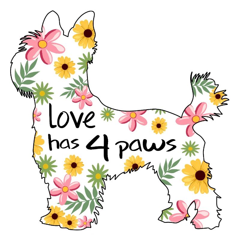 Yorkshire terrier chien avec des fleurs