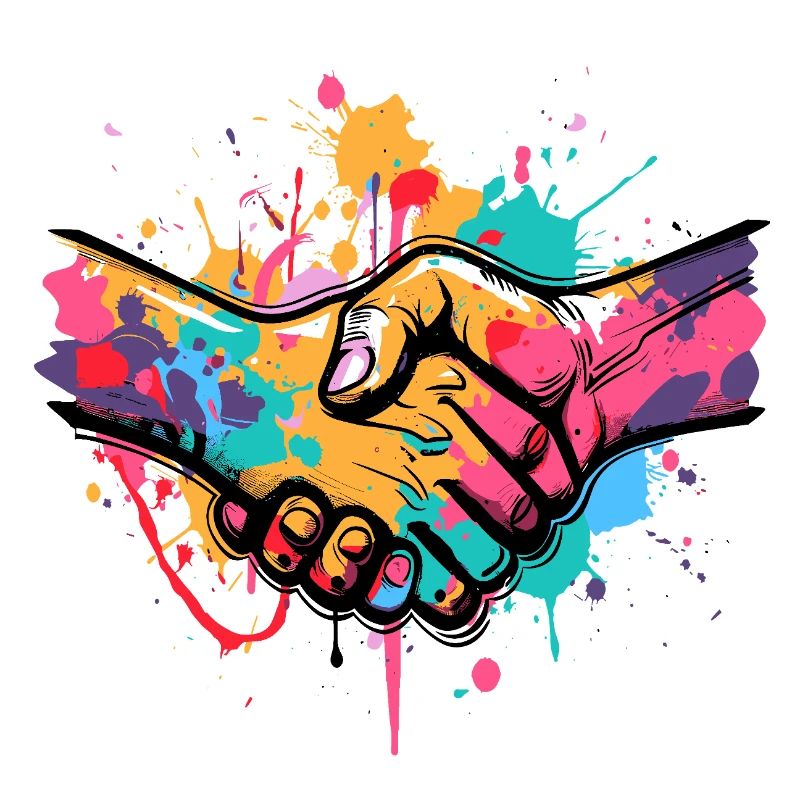 Handshake graffiti