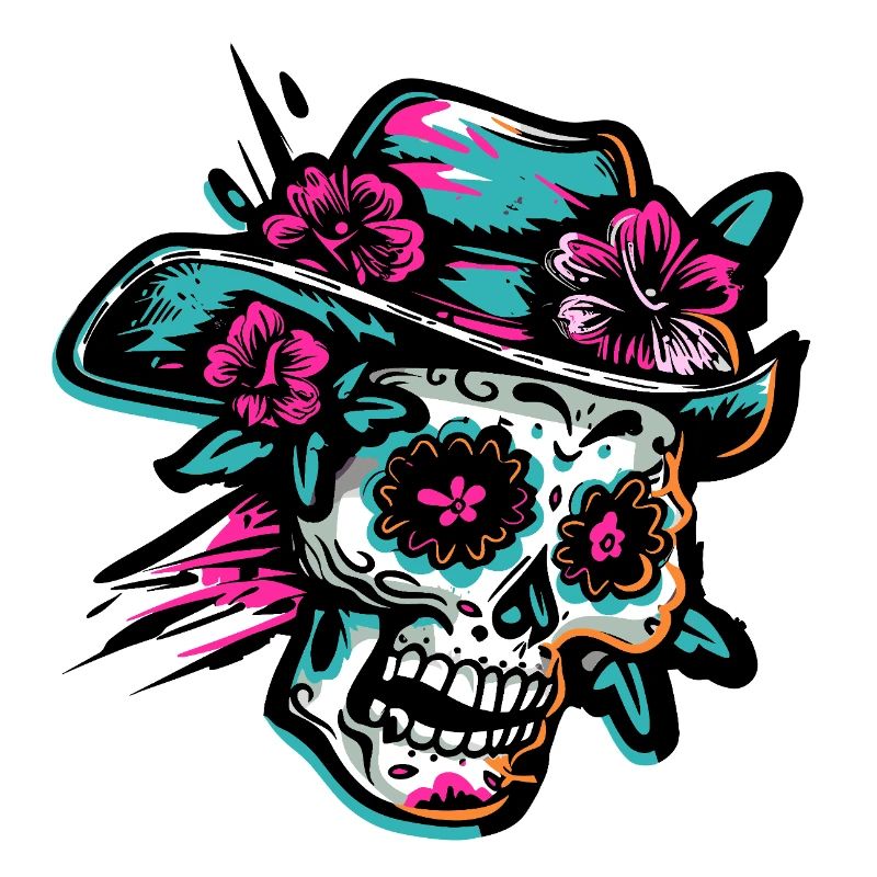 Skull Neon Muertos