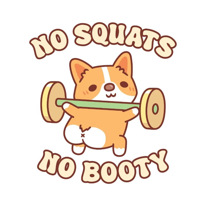 Funny Corgi Puppy With Weights No Squats No Booty