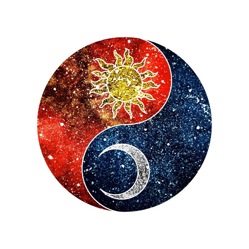 Soleil et Lune Cosmiques - Version Yin et Yang