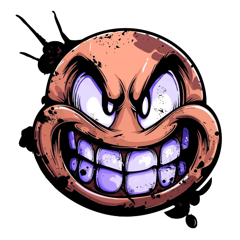 Grim Face with Teeth